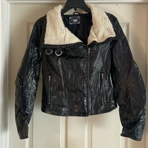 Black faux leather jacket
